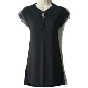 NWOT Lularoe Elegant Grace Cap Sleeve Stretch Crepe Tunic S Black Diamond